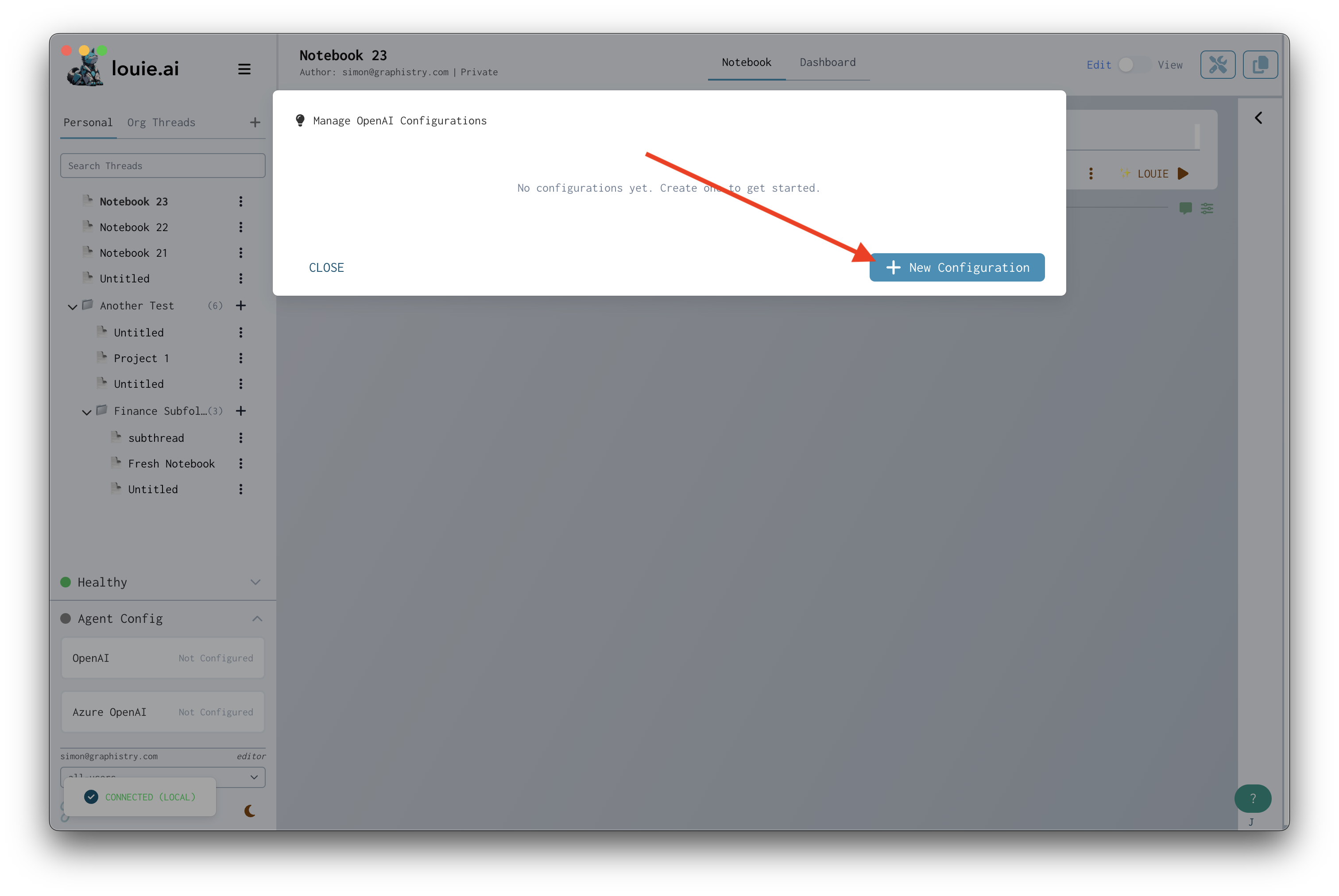 New Configuration Button